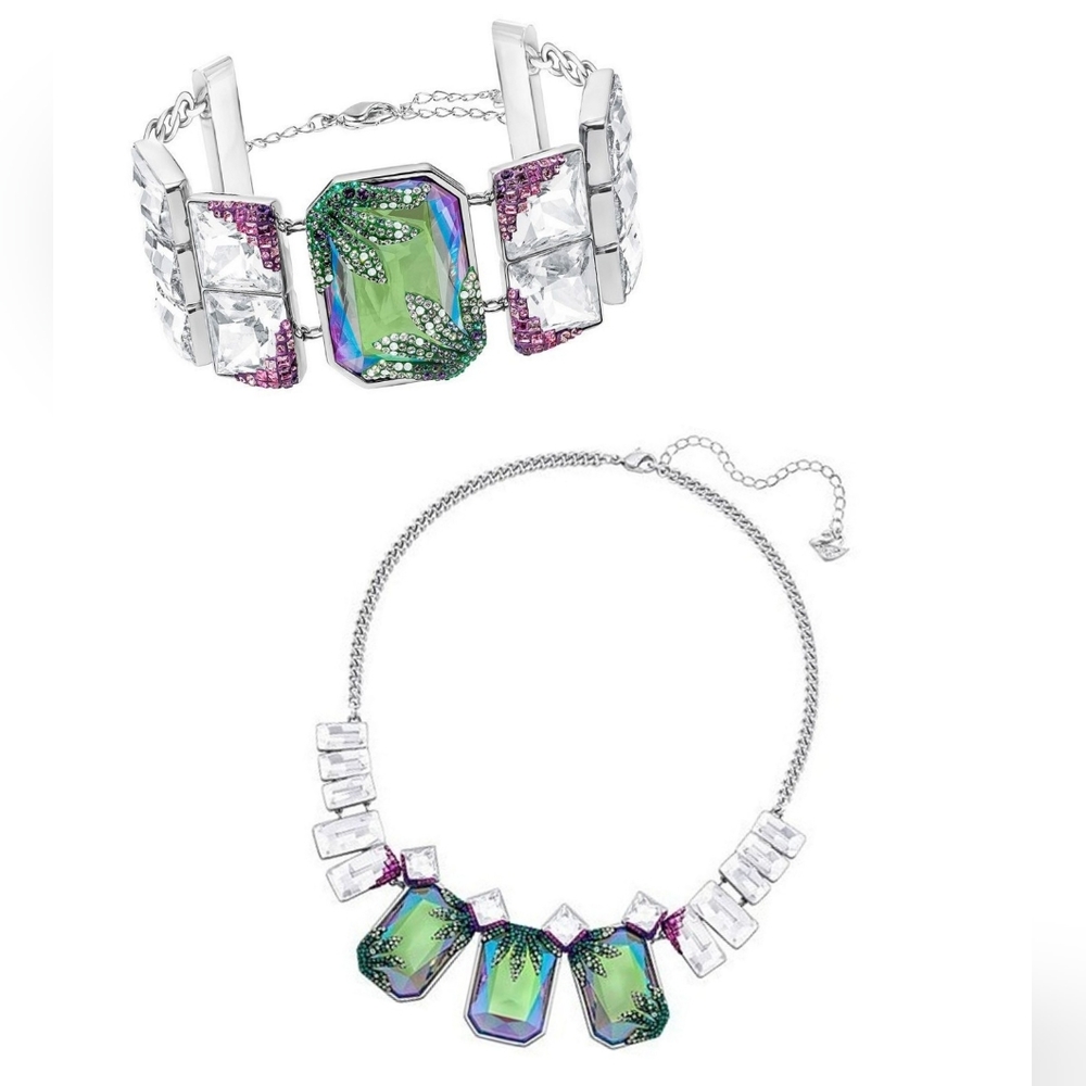 Rare Swarovski Crystal Gisele Necklace Bracelet Set